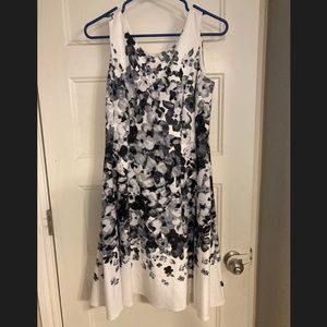 Alfani Grey and White Floral Dress